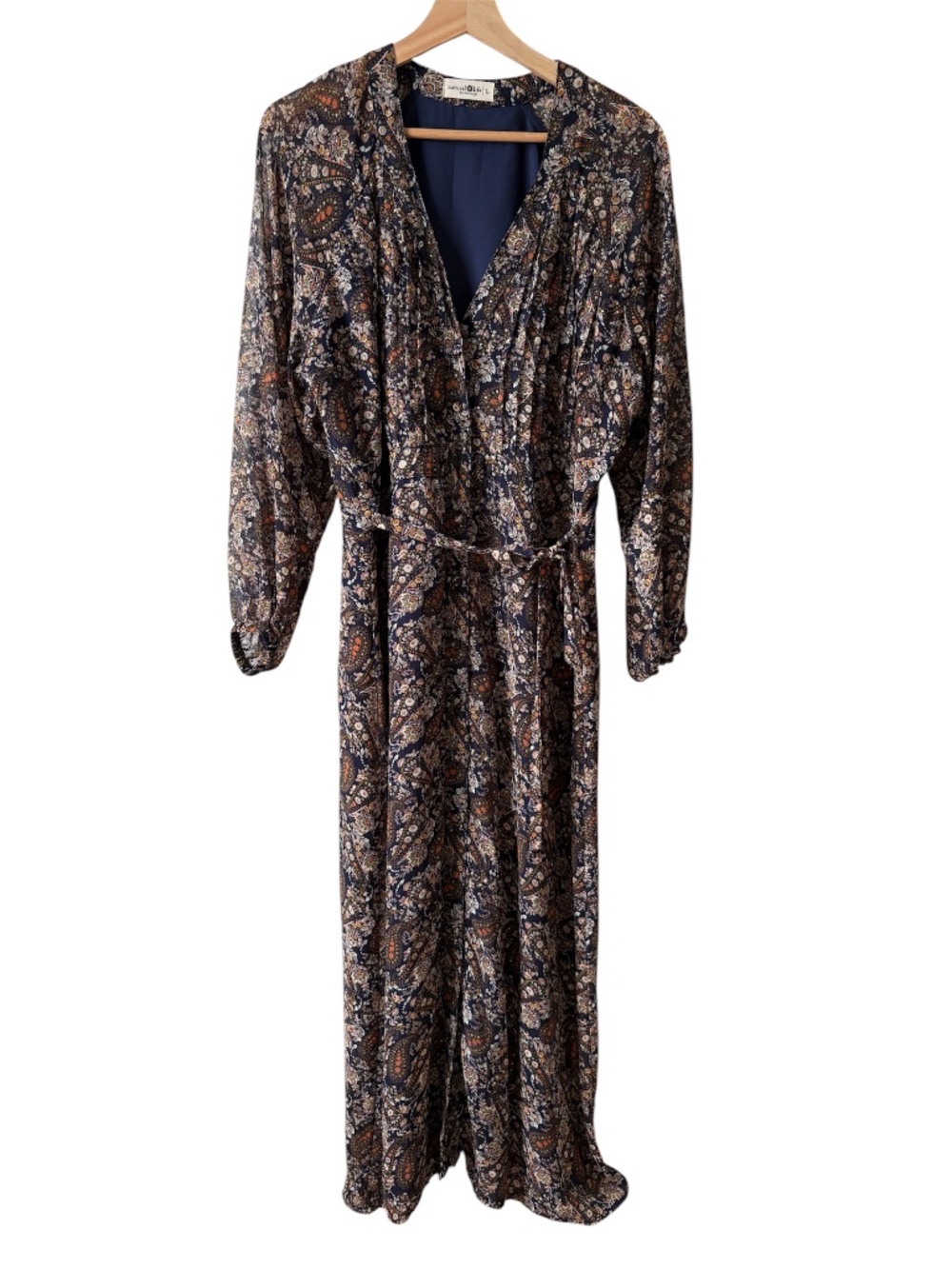 Natural Life Women's Floral Paisley Maxi Dress Size L Cottagecore Fall Boho